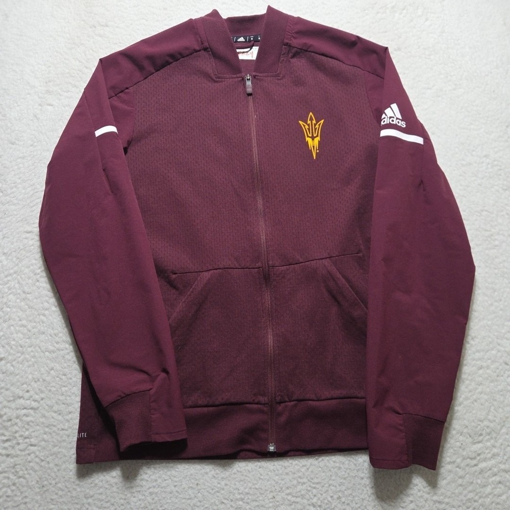 Adidas ASU Sun Devils Basketball Team‎ Issued Full Zip Maroon Jacket Medium